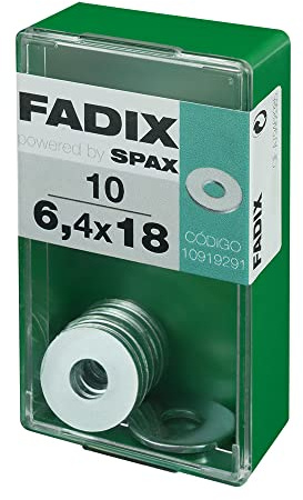 Schachtel S 10 Stück Flachring breit Zink 6,4 x 18 mm FADIX