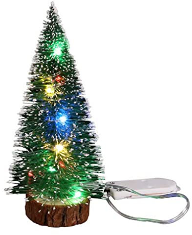 Mini Albero Di Natale Piccolo Albero Di Natale Mini Albero Di Natale Da Tavolo Con Luce Led Alimentato a Batteria Pini Artificiali Da Tavolo Decorazioni Natalizie Decorazioni Natalizie 20 Cm Luce