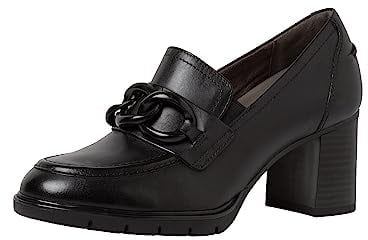Tamaris COMFORT Damen Trotteur aus Leder mit Blockabsatz, Schwarz (Black Nappa), 40 EU