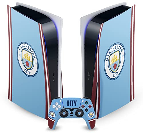 Head Case Designs Officially Licensed Manchester City Man City FC 2022/23 Home Kit Logo Art Vinyl Faceplate Gaming Skin Decal Compatible With Sony PlayStation 5 PS5 Disc Console & DualSense Controller