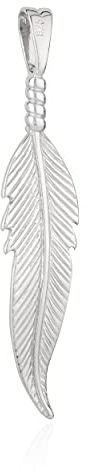 NKlaus Kettenanhänger Feder 925 Silber 43x9mm hochglanz rhodiniert Amulett Talisman 13466