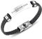 Himmelsflüsterer - Armband für Herren mit Gravur | Personalisierte Geschenke für Männer | individuelle Größenanpassung | Verschluss aus Edelstahl | Kunstleder | Armband Herren - silber
