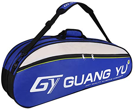 Professional Badminton Racket Bag 4-6 Pack Racquet Handbag Waterproof Tennis Racquetball Battledore Sport Duffel Large Capacity Gym Equipment Bag Portable Shoulder Tote Bag with Handle