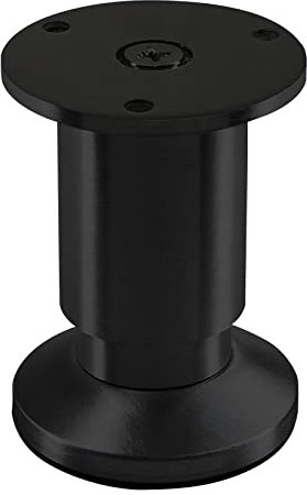 SOTECH Pied de meuble TERRA hauteur 80 mm noir anodisé Pied de canapé réglable en hauteur jusqu'à max. 15 mm, charge 250 kg