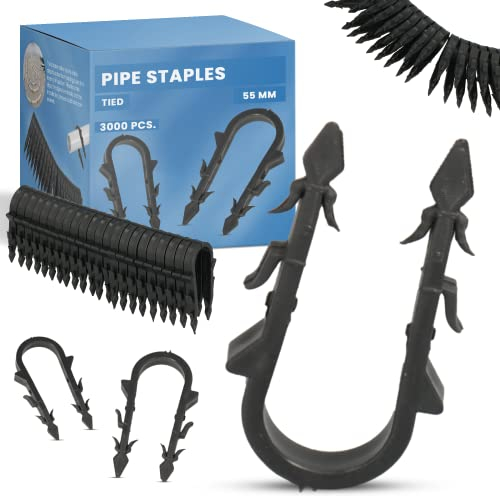 3000x Tackernadeln Rohrhalter Fußbodenheizung 55mm Tackerklammern Geschweißt Klammer Für Isolierung Klammerpistole Rohrtackerklammern Taker-Clipsatz Rohrklammern Ankerclips Heftklammern