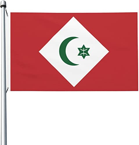 Drapeau De Jardin Drapeau Du Peuple Amazigh Du Rif Personnalisée Suspendus Fanion Décoratifs Drapeau De Jardin Bienvenue Pour Décorations Restaurant Fête 90X150Cm