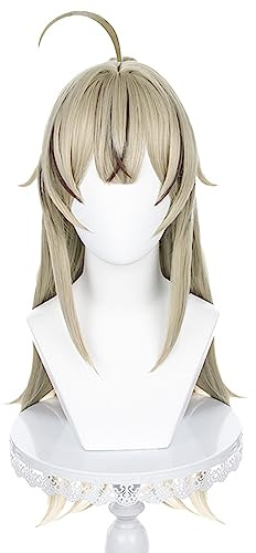 OSIASWIG Kirara Cosplay Perücke Genshin Impact Videospiel Perücke, 22.9 cm (L) x 2.5 cm (H) x 14 cm (W), Wellig, Menschliches Haar, Hitzebeständig, Natürlich, Erwachsener, Female