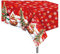 Dusenly Rot Rechteckige PVC-Tischdecke, 130 x 220 cm, Weihnachts-Party-Tischdecke mit Schneemann-Muster, ideal für Feiertage und Partys
