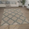 Paco Home Hochflor Teppich Wohnzimmer Shaggy 3D Optik Ethno Boho Vintage Look Weich, Grösse:160x220 cm, Farbe:Grau 2