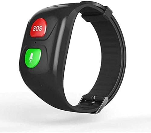 Pulsera Inteligente GPS para Personas Mayores, Llamada De Emergencia, Función De Alarma De Caída, Frecuencia Cardíaca, Chat De Voz, Monitor De Sangre,Negro,Bonny369