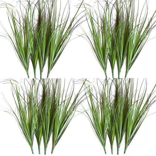 VANTREE 16PCS Fake Tall Grass Plant,UV Resistant Artificial Greenery Stems