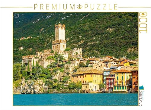 CALVENDO Puzzle Postkartenausblick auf Malcesine | 1000 Teile Lege-Größe 64x48cm Foto-Puzzle für glückliche Stunden: EIN Motiv aus dem Kalender Malcesine am Gardasee - Impressionen