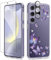 GVIEWIN kompatibel mit Samsung Galaxy S24 Hülle 6,2 2024, mit Displayschutz Schutzfolie + Kamera Schutzfolie, Blume Klar PC + TPU Dünn Stoßfest Kratzfest Handyhülle, Verführerischer Schmetterling