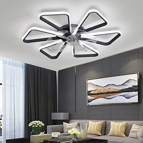 Ventiladores de techo modernos con luces y control remoto DC 70 cm Ventiladores de techo LED con lámparas Aplicación Temporizador silencioso Lámpara de ventilador de techo regulable reversible para
