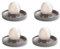 Kesper | Eierbecher, 4er Pack, Material: ø 10 x H 2 cm, Melamin, Maße: cm, Farbe: Grau | Der ideale Frühstücksbegleiter