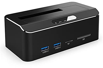 Externe 2,5 Zoll / 3,5 Zoll USB 3.0 5Gbps SATA Festplatte Dockingstation HDD SSD Box 2 x USB 3.0 Hub TF/SD Kartenleser Unterstützung UASP