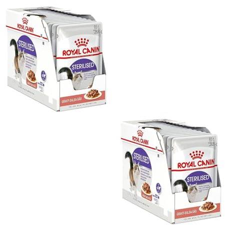 Royal Canin Sterilised in Soße | Doppelpack | 2 x 12 x 85 g | Alleinfuttermittel für ausgewachsene Katzen | Speziell für kastrierte Katzen ab dem 12. Monat | Stückchen in Soße