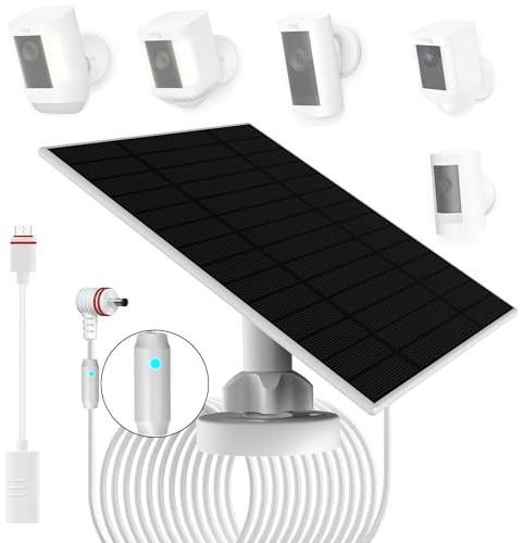 6W Solarpanel mit Ladewarnung, Atemlicht, für Ring kamera mit eingebauten wiederaufladbaren Batterien (Spotlight Cam, Stick Up Cam, Stick Up Cam Pro, Spotlight Cam Plus, Spotlight Cam Pro)