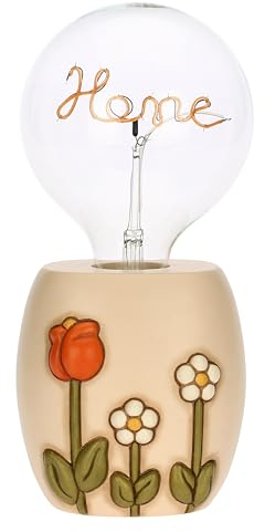 THUN, Lampada da Tavolo Design in Ceramica Decorata a Mano, Linea Happy Country, Idea Regalo per la Casa, 12 x 10 x 13 cm h
