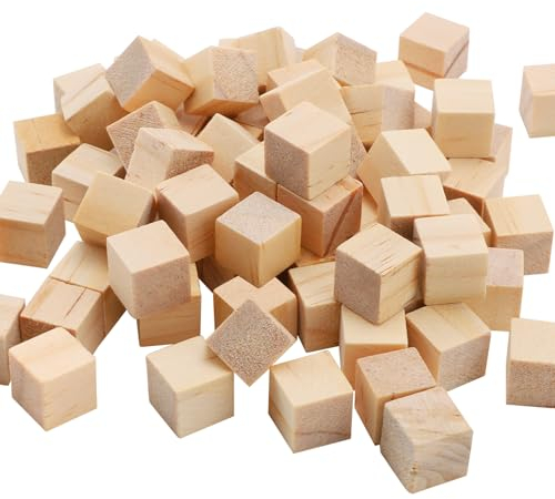 400 Stück Holz Würfel 10mm Holz Quadrat Holzklötzchen zum Basteln Natürliche Kleine Holzwürfel Blanko zum Basteln DIY Holzblöcke Holzquadratblöcke für Malen Handwerk Dekoration Zahlen