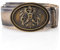 Schöneberger Trachten Couture Herren Trachtengürtel Österreich, Ledergürtel mit Austria Adler Schnalle, Lederhosen Gürtel aus Wildbock-Leder, Franco (Sand,BW120 (58-60)