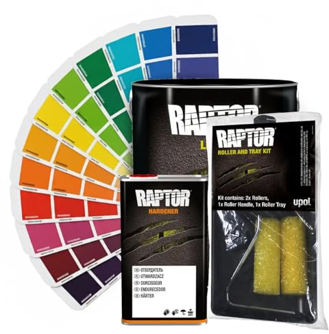 Generisch RAPTOR Lack Blau inkl. Härter & Roller-Kit - kratzfeste Beschichtung für Fahrzeuge - RAL 5026