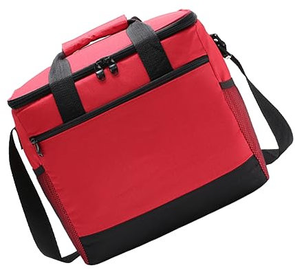 WHAMVOX Isolierte Kühltasche Für Lebensmittel Robuster Oxford Thermoisoliert Für Picknick Camping Und Ausflüge Verstellbarer Schultergurt Rot
