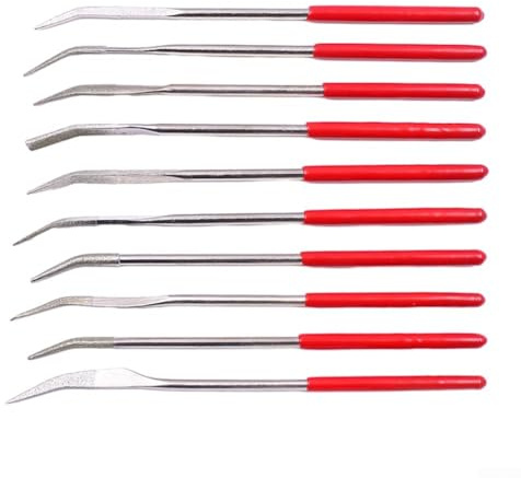 10-teiliges gebogenes Feilen-Set für professionelles Entgraten, Glasbefestigung