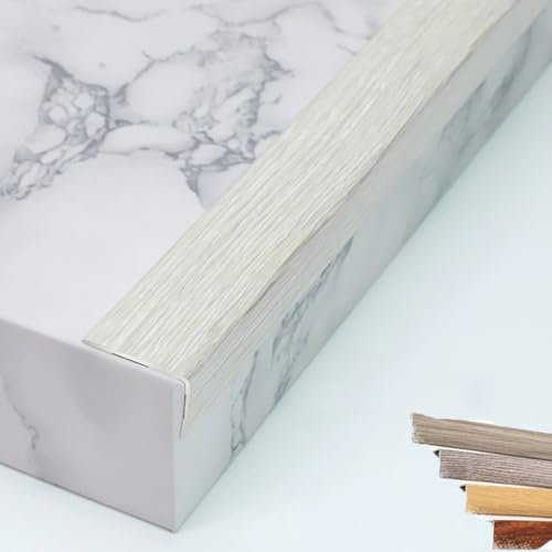 ZIUSFAC 120cm Winkelleiste Holzmaserung Laminat Winkelprofil Metallo Eckschutzprofil Für Kanten Treppenkantenprofil Forma De L Stufenkantenprofil Für Parkett(Beige,Long 120 cm)