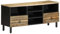 vidaXL Meuble TV Noir 100x33,5x46 cm Bois Massif manguier Brut, Banc TV, Meuble HiFi, Centre de Divertissement, Buffet TV, Meuble multimédia