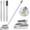 KTCINA Cuchara de arena de playa, mango largo de 139 cm, pala de arena ajustable de acero inoxidable, pala de detección de metales desmontable, pala de detector de metales para tamizar arena y caza de