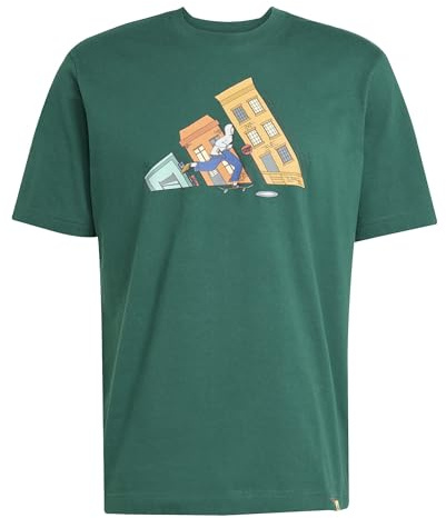 adidas Mens Graphic Logo T-Shirt Skate Green S