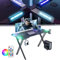 LZQ Tavolo da Computer, 120 x 60 cm, Scrivania Gaming Ergonomica, con Porta Bevande e Gancio per Cuffie, Tavolo da Gioco con Superficie in Fibra di Carbonio, per Camera da Letto, Studio