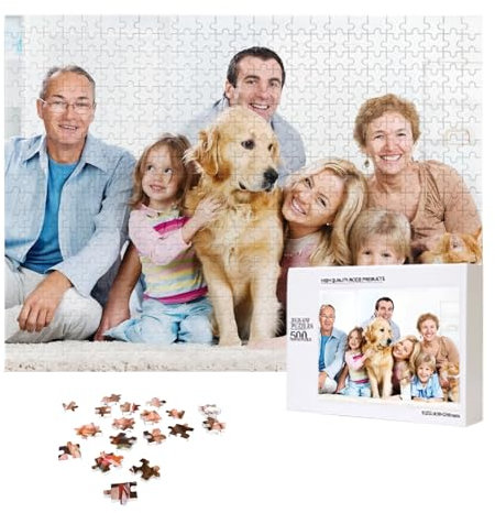 Generisch Puzzle Foto Personalisiert 1000 Teile mit Eigenem Bild, Custom Puzzle Selbst Gestalten mit Foto 300/500/1000 für Paare Valentinstag Graduierung Hochzeit Geburtstag