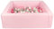 Velinda Bällebad Bällepool Bällebecken Spielbecken Kinderpool quadratisch 200 Bälle (Farbe des Pools/der Bälle: rosa/weiß, transparent, rosa, grau)