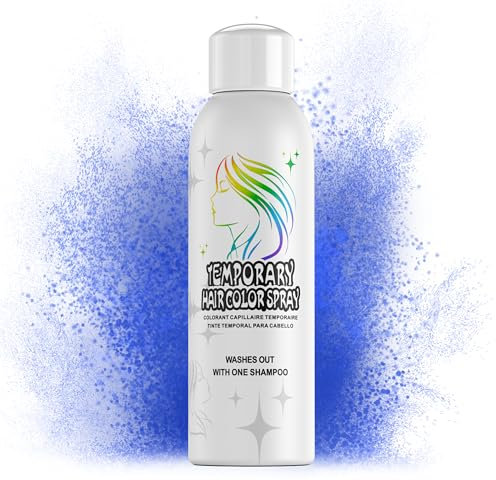 Temporäres Haarfärbespray für Erwachsene – Sofortige Blau-Farbalternative | Nicht klebend, waschbar & sanfte Formel | Für Partys, Halloween, Kostüme (150 ml)