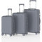 Voyagoux Kofferset 3 teilig - 40L,72L & 106L, Hartschalenkoffer Set, Rollkoffers, TSA-Schloss, ABS, Reisekoffer mit Rollen, 4X 360° Rollen, Robust und Leichtgewicht Suitcase, Grau