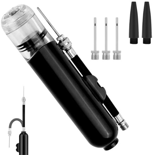 Pompa per palloni in ABS, impermeabile, a doppia azione, per gonfiare con 3 aghi e 2 ugelli, per calcio, calcio, basket, pallavolo, yoga, palloni e bici