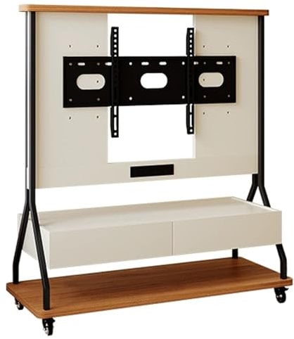 LYXWGRZD TV Ständer, Fernsehständer mit Stauraum, Höhenverstellbarer TV Standfuss, TV Bodenständer for 42-86-Zoll-Fernseher, TV Ständer Rollbar auf Rädern for Wohnzimmer, Zimmer, Schlafzimmer(Wit)