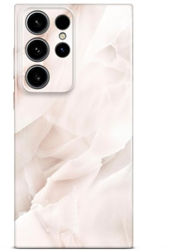 ONEFLOW Bliss Cover für Samsung Galaxy S24 Ultra Hülle in Marmor Optik, Designer Case Handy Schutzhülle mit Kameraschutz, Muster Hardcase Glitzer Handyhülle marmoriert, Creme Rosa