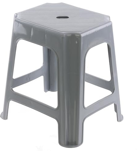 botle Tritthocker Tragbarer Campinghocker H 42,5 cm LxB 33,5 x41 cm Grau Haus Garten Reise Urlaub, Max 110 kg 243 Lbs Sitzhocker Sitzfläche Plastik Fußstütze Plastikhocker Belastbar Licht Stabil