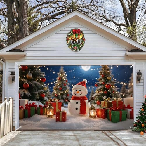 Garagentorabdeckung, Weihnachtsdekoration, große Weihnachts-Garagentorabdeckungen für Weihnachten, Innen- und Außenbereich, 4,8 x 2,1 m (A)