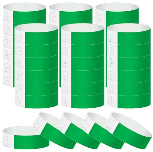 Wosyoodo 200Pcs Event Wristbands, Waterproof Paper Wrist Bands | Wristbands for Events,Coloured Admission Bracelets, Entrance Wrist Bands for Parties, Concerts, Festivals & Clubs(Green)