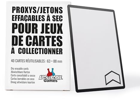 Jetons de Jeu de Trading Effaçables à Sec, 40 Cartes MTG, 63 mm x 88 mm