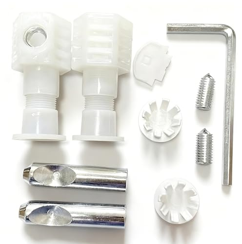 Icetop 1 Pair Toilet Fixings, Hinges Replacement Kit Accessories for Toilet | Wall Toilet Fixing Bolts Kits Installation Repair Bracket and Screws Bathroom Fitting Kit