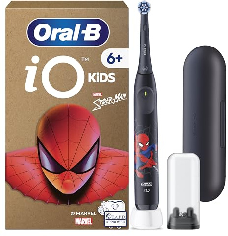 Oral-B Brosse à Dents Electrique iO Kids, Brossette, Spider-Man, Noire