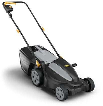 Alpina AL1 38 E Tagliaerba Elettrico, 1400 W, 38 cm – Sacco 40 l, Regolazione Centralizzata 6 Posizioni – Ideale per Giardini fino a 600 m²