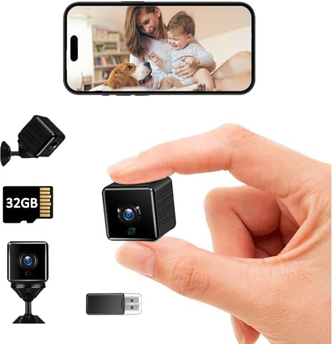 UCOCARE Mini Spy Camera WiFi [32GB Memory Card Included], 4MP Indoor Camera with Phone APP, Motion Detection, Night Vision, Remote Access Live Video from the APP, Family Sharing
