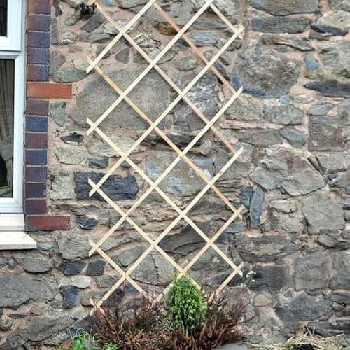 Garden Mile Wooden Expanding Trellis Garden Wall Trellis for Climbing Plants Wooden Climbing Plant Support Panel for Flowers Decorative Trellis Fence Panels Expandable 180 x 60cm