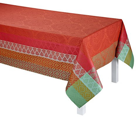 Das Jacquard Francais 23499 Tischdecke, beschichtet, Bastide gekämmte Baumwolle Paprika 175 x 175 x 0,1 cm